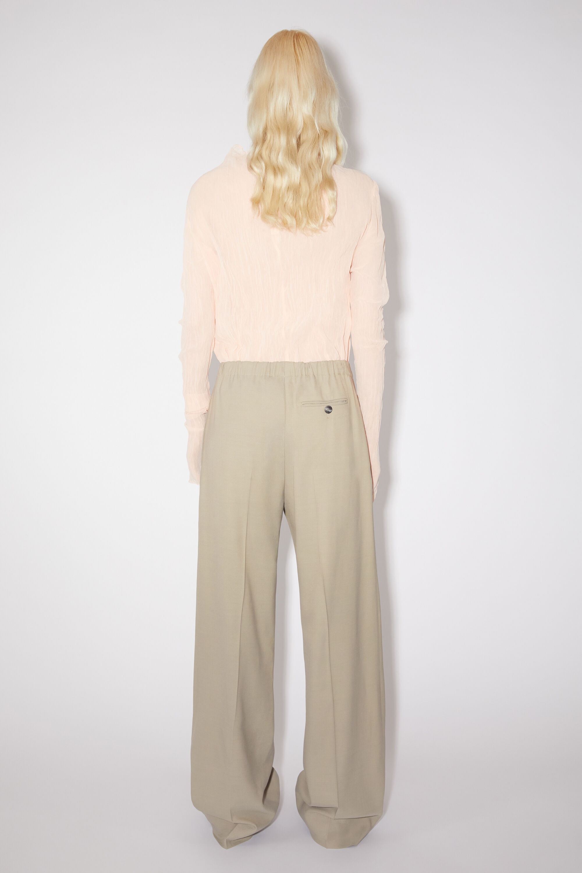 Tailored herringbone trousers - Dusty grey - 3