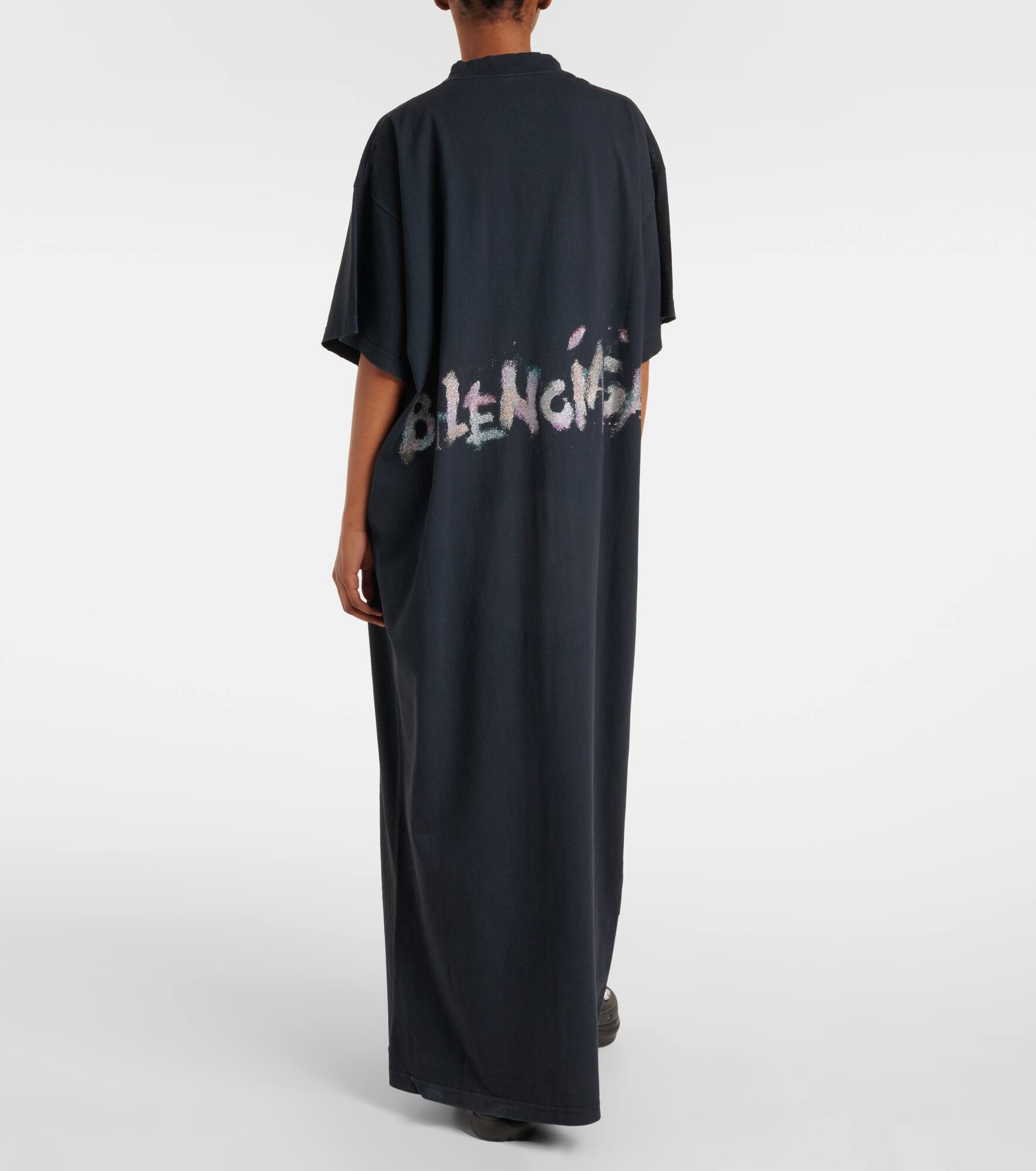Logo cotton jersey T-shirt dress - 3