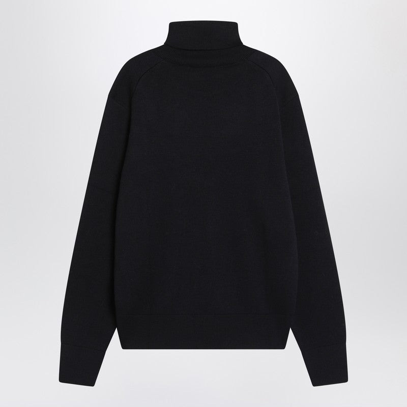 Ami Paris Navy Blue Turtleneck Sweater Ami De Coeur Men - 2