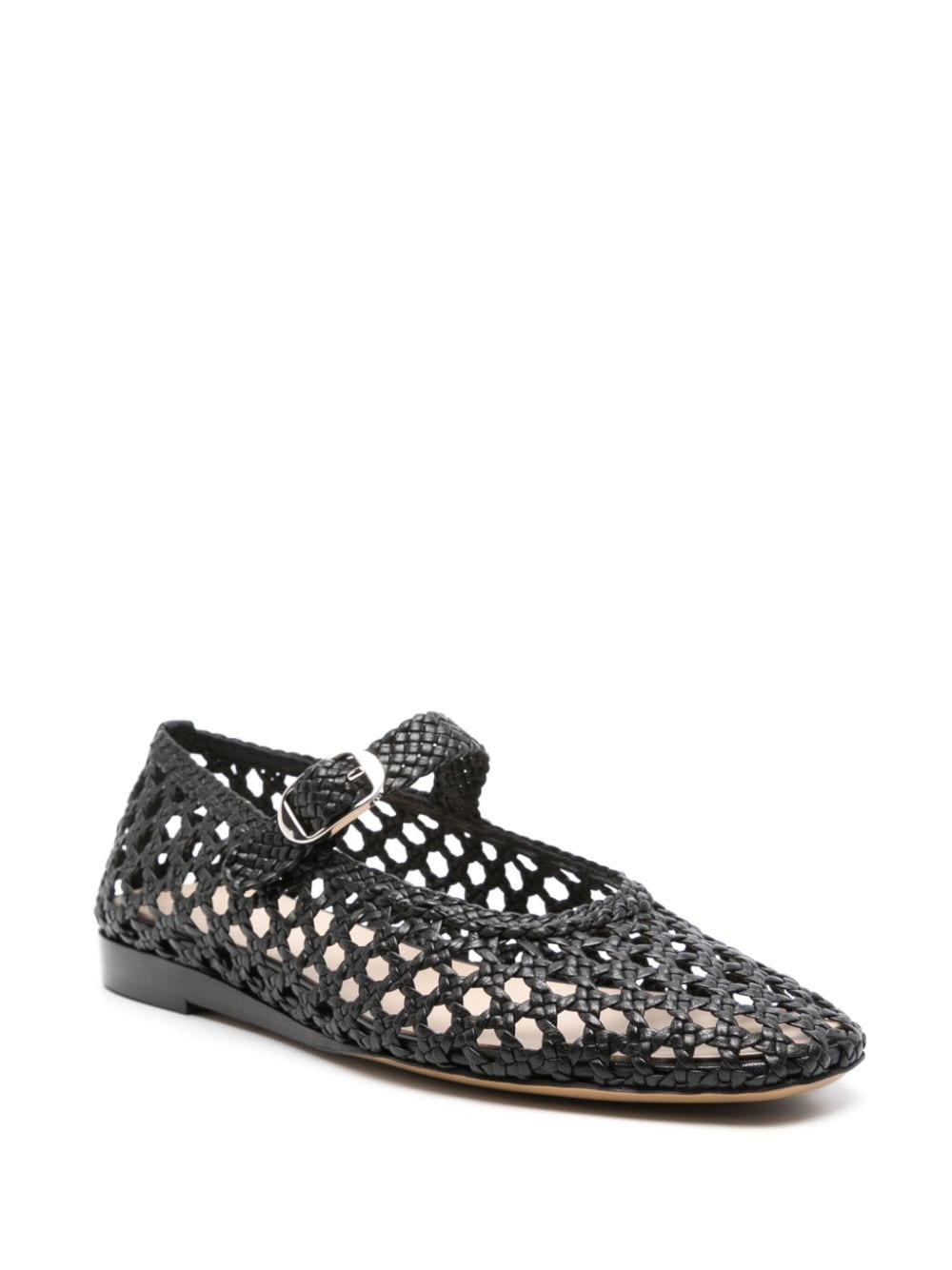 woven-leather ballerina shoes - 2