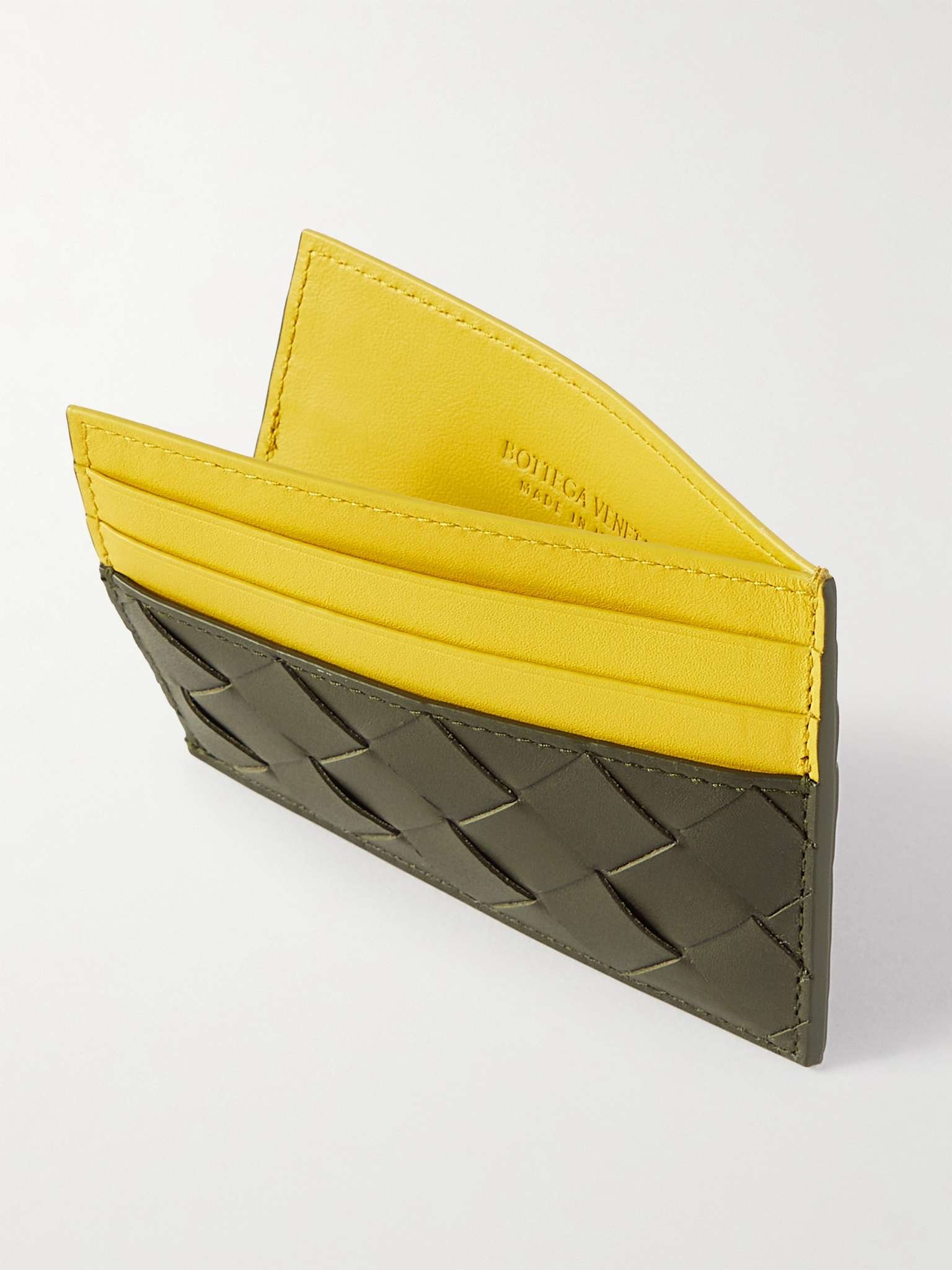 Colour-Block Intrecciato Leather Cardholder - 2