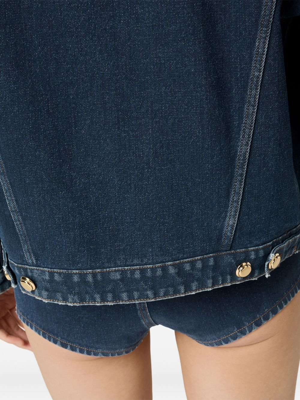velvet-collar denim jacket - 4