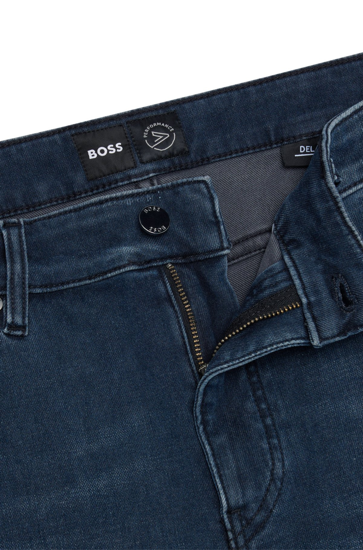 SLIM-FIT JEANS IN BLUE KNITTED STRETCH DENIM - 6