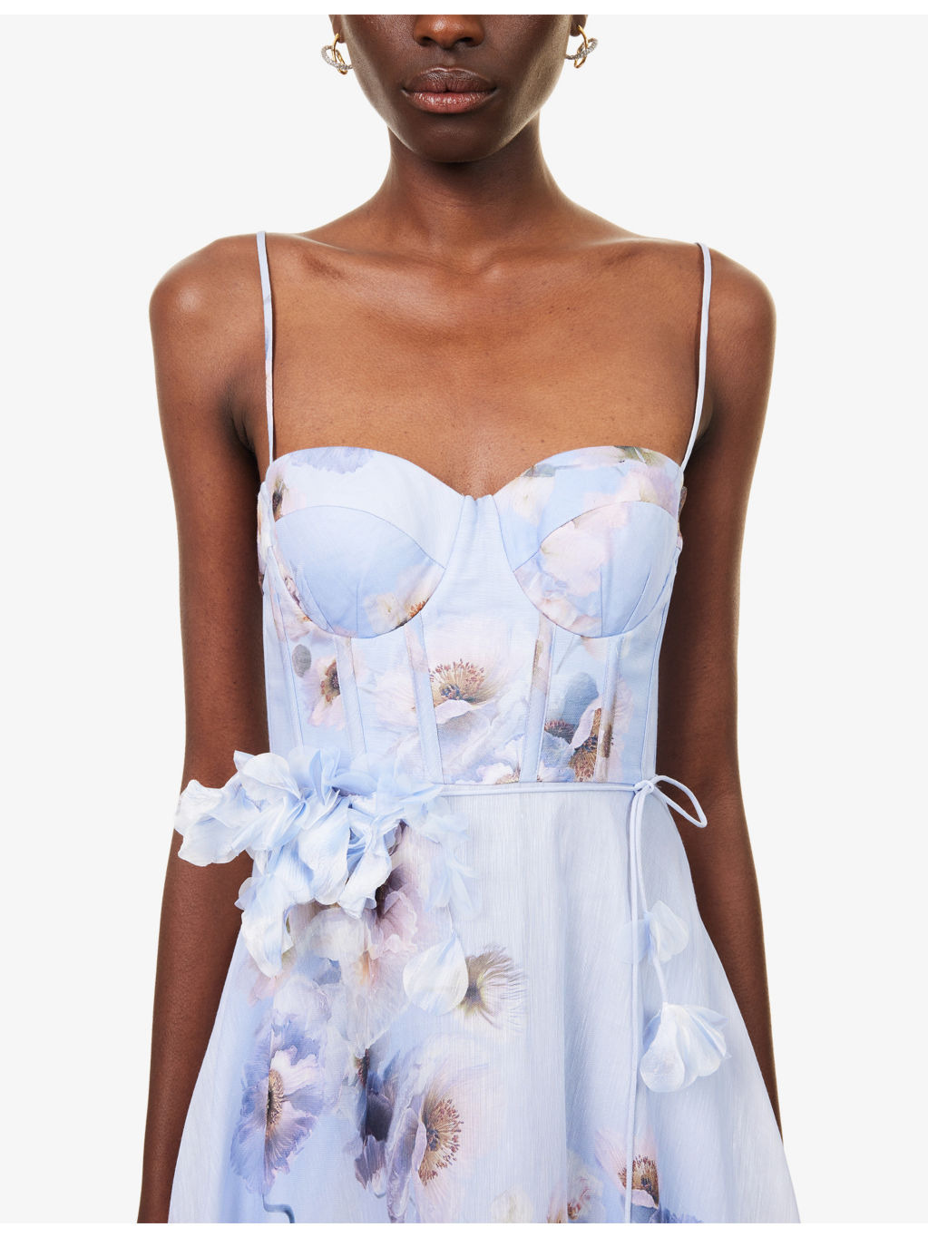 Hypnotic Bodice Linen And Silk Midi Dress - 5