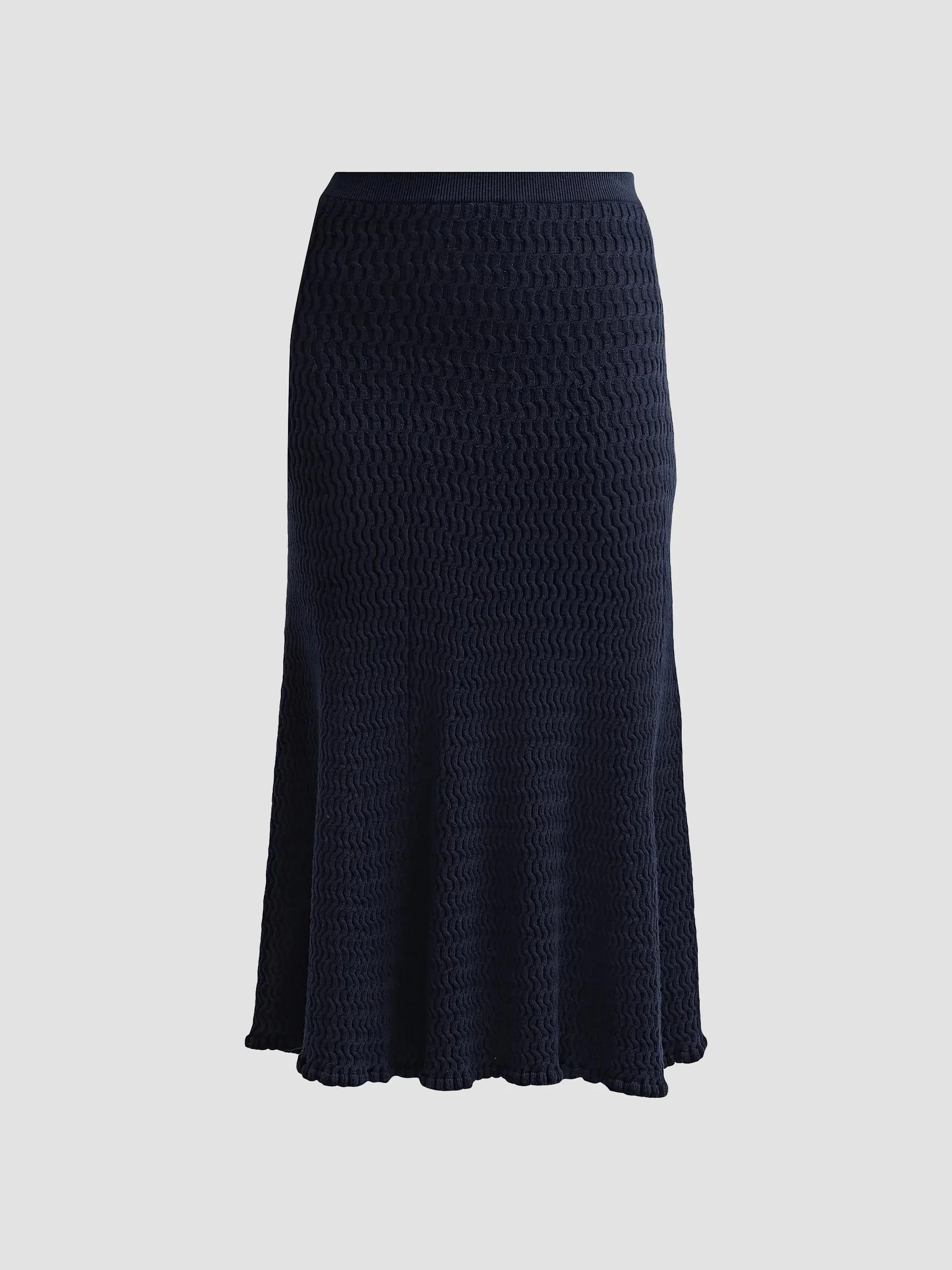 Women's Magnolia Cable-Knit Midi Skirt - Navy - 1