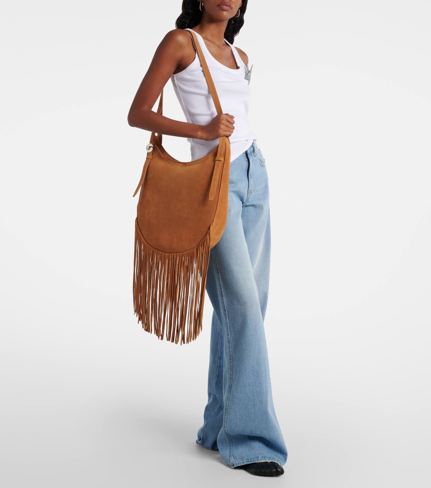 Fringed suede shoulder bag - 5