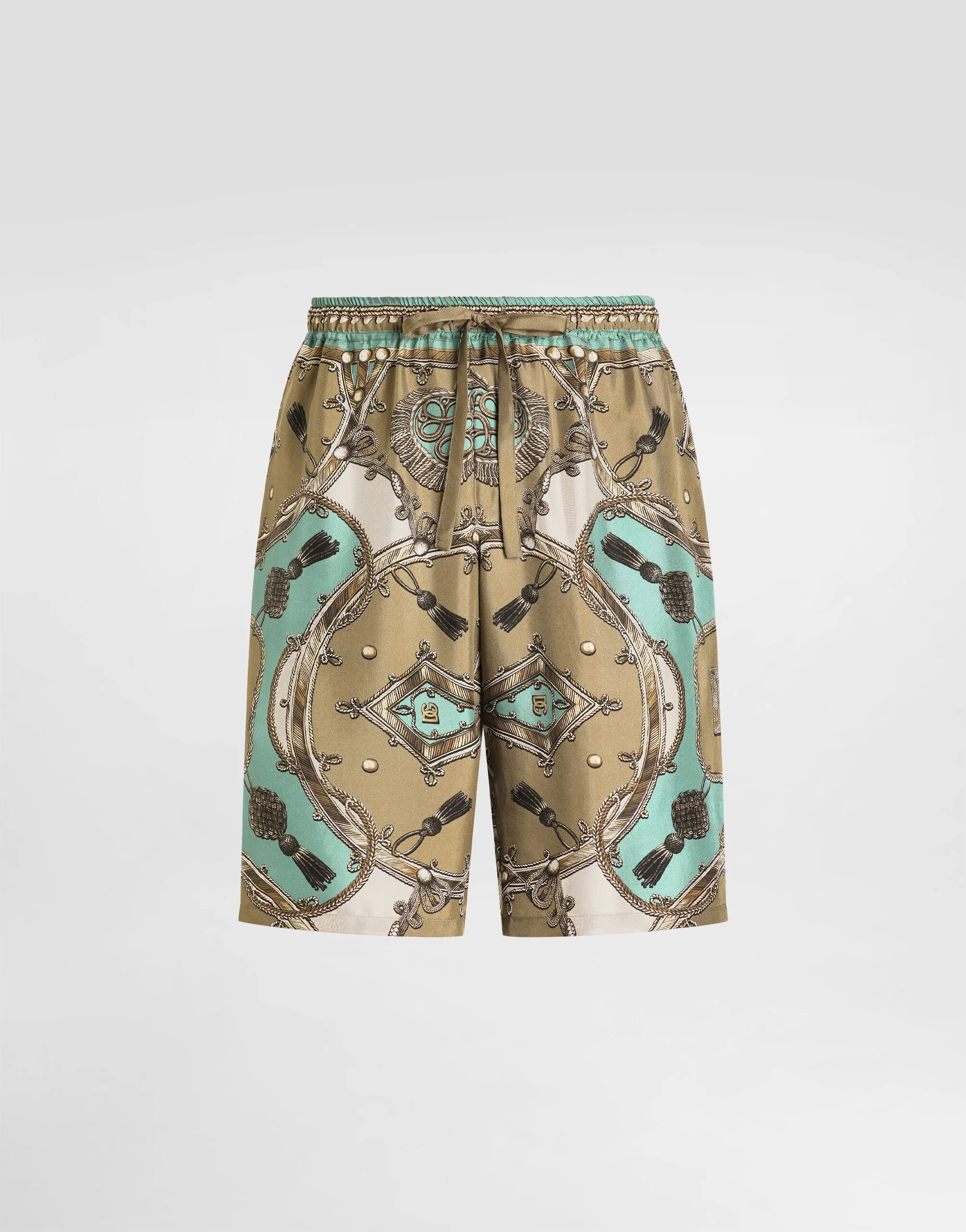 Cargo-print washed silk twill vanity bermuda shorts - 1