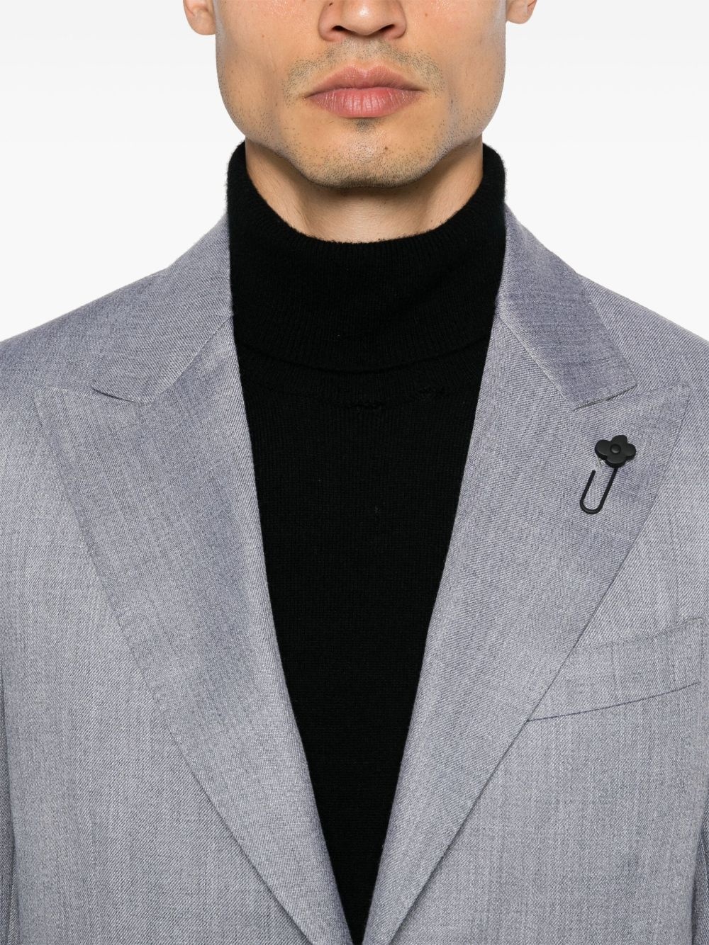 brooch-detail blazer - 5