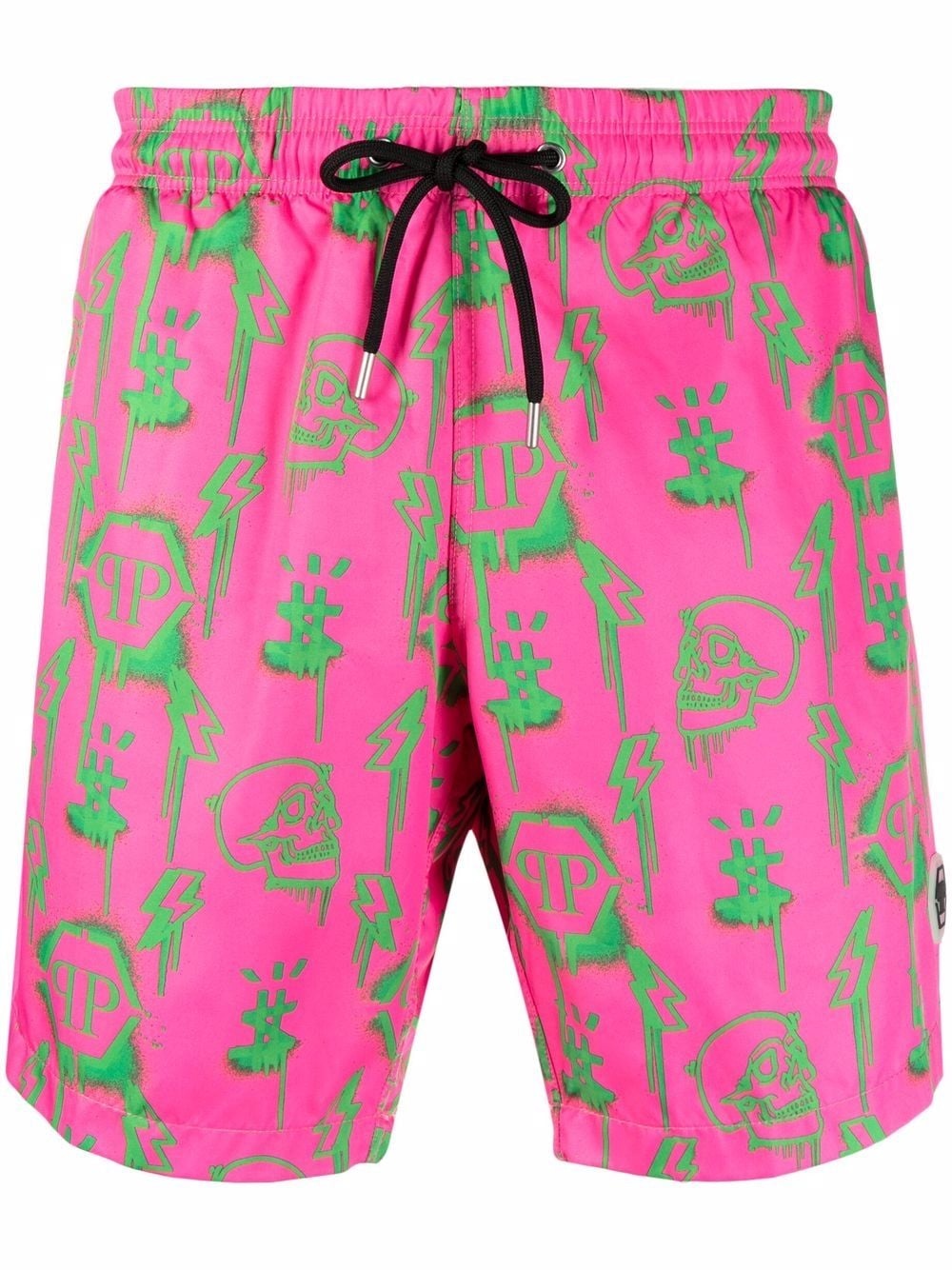 monogram-print swimming trunks - 1