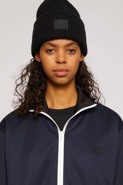 Acne Studios Rib knit beanie hat black outlook