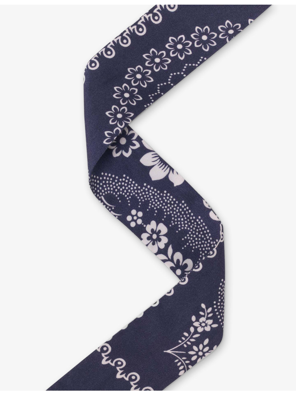 Bandana-Print Scarf-Detail Woven Hair Scrunchie - 4