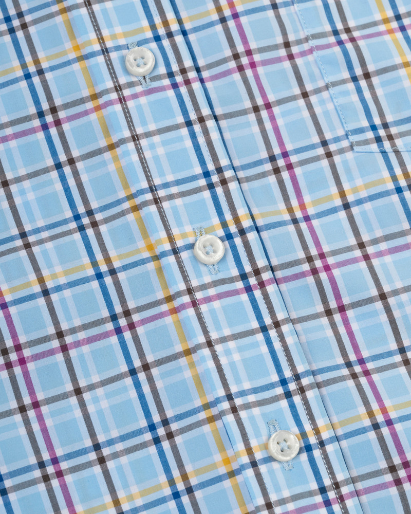 J. PRESS BLUE LARGE WINDOWPANE BUTTON DOWN SPORT SHIRT - CLASSIC FIT outlook