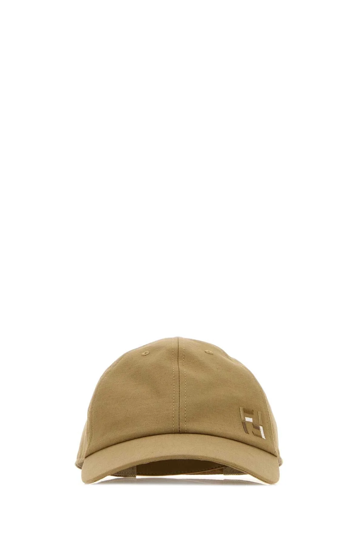 Fendi Men Cappuccino Cotton Blend Baseball Cap - 1