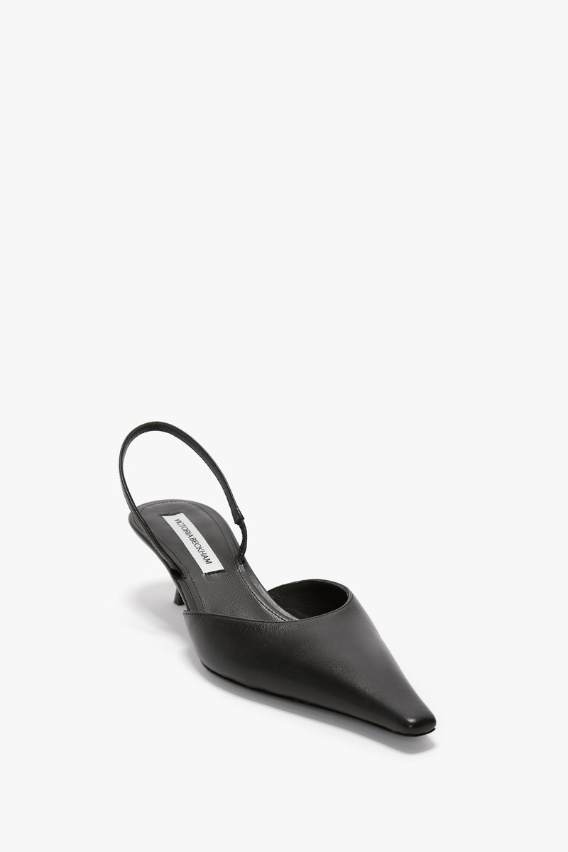 Victoria Beckham Sloan Halter Back 45 In Black Leather outlook