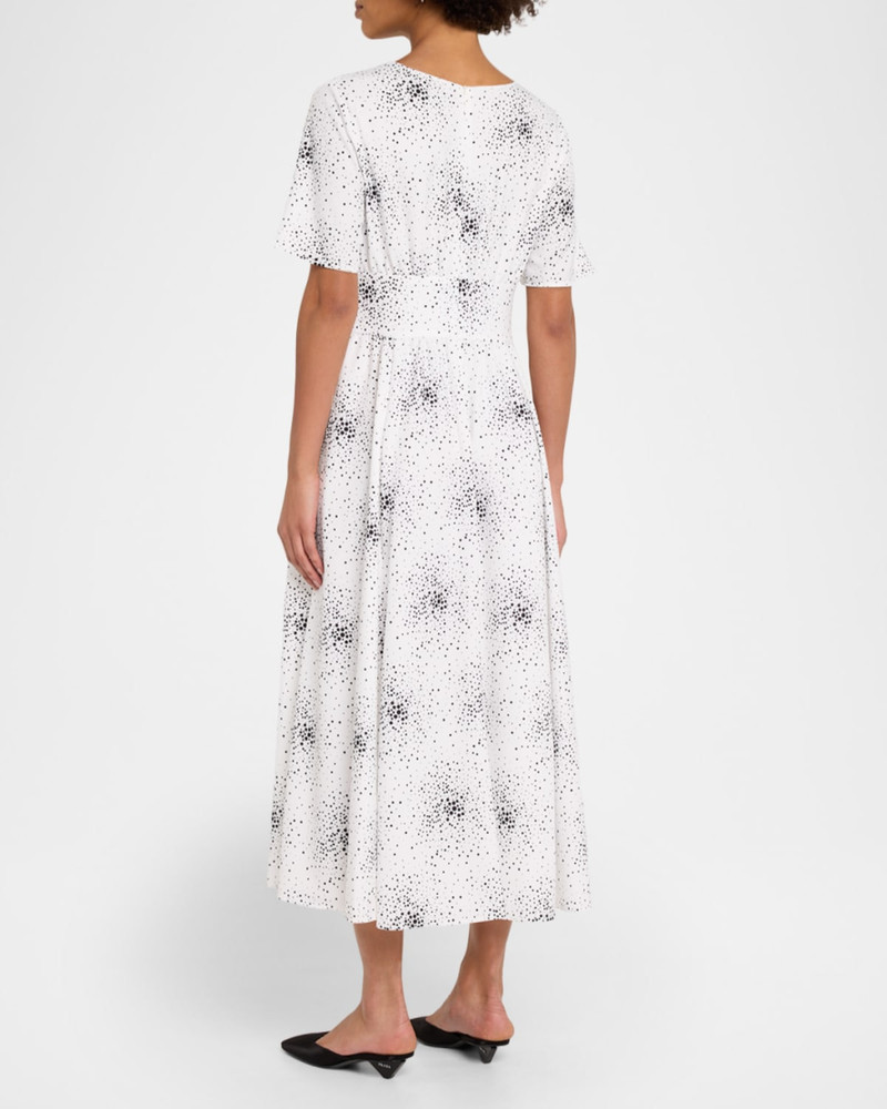 Dotted Flutter-Sleeve Midi Dress 3