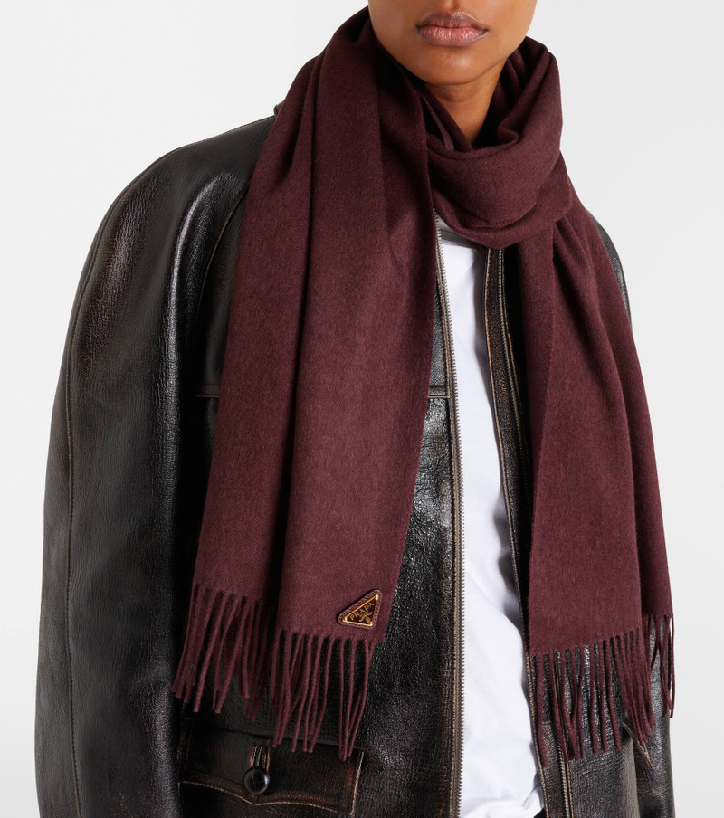 Prada Fringed silk and cashmere scarf outlook