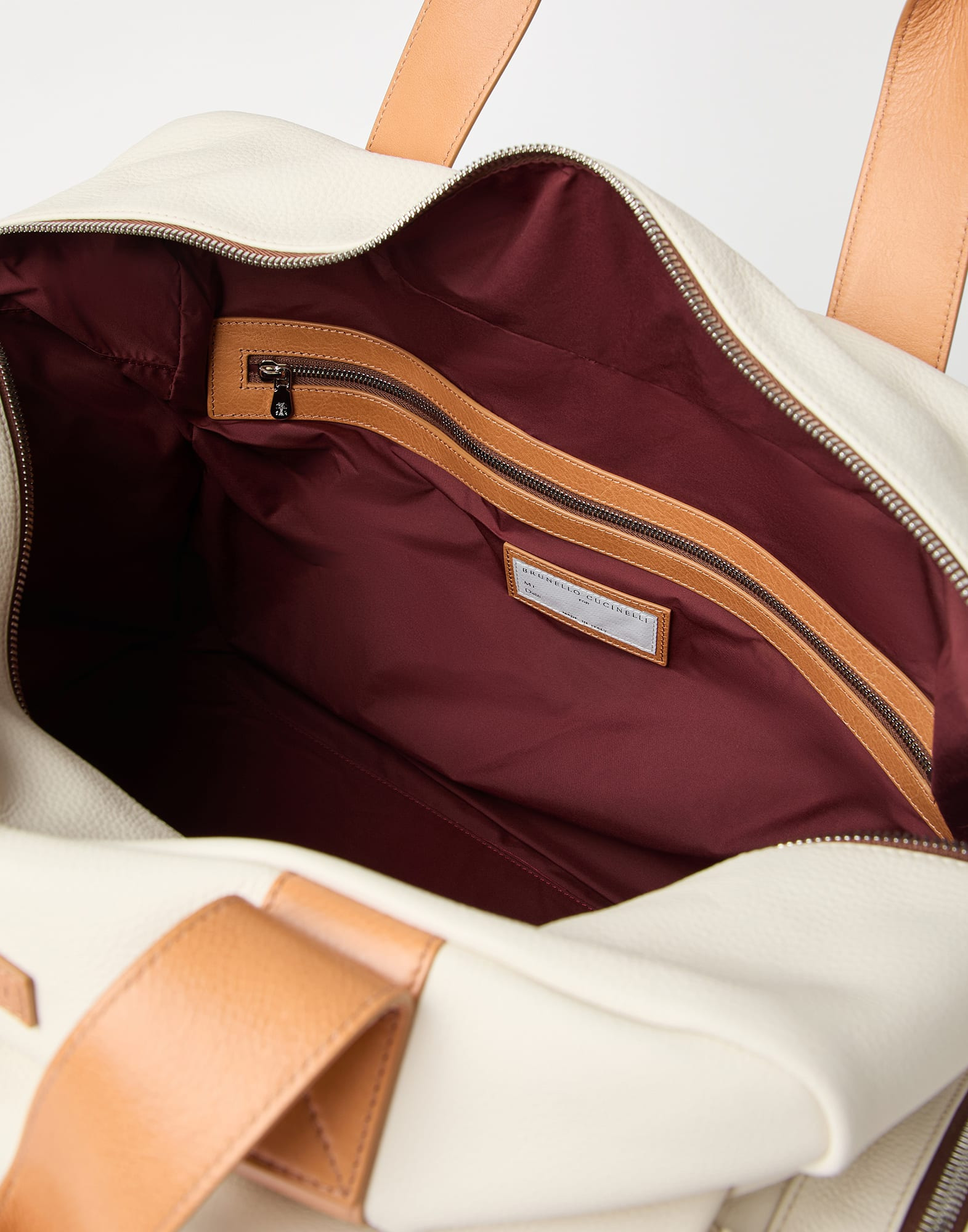 Grained calfskin and cowhide leisure bag - 5