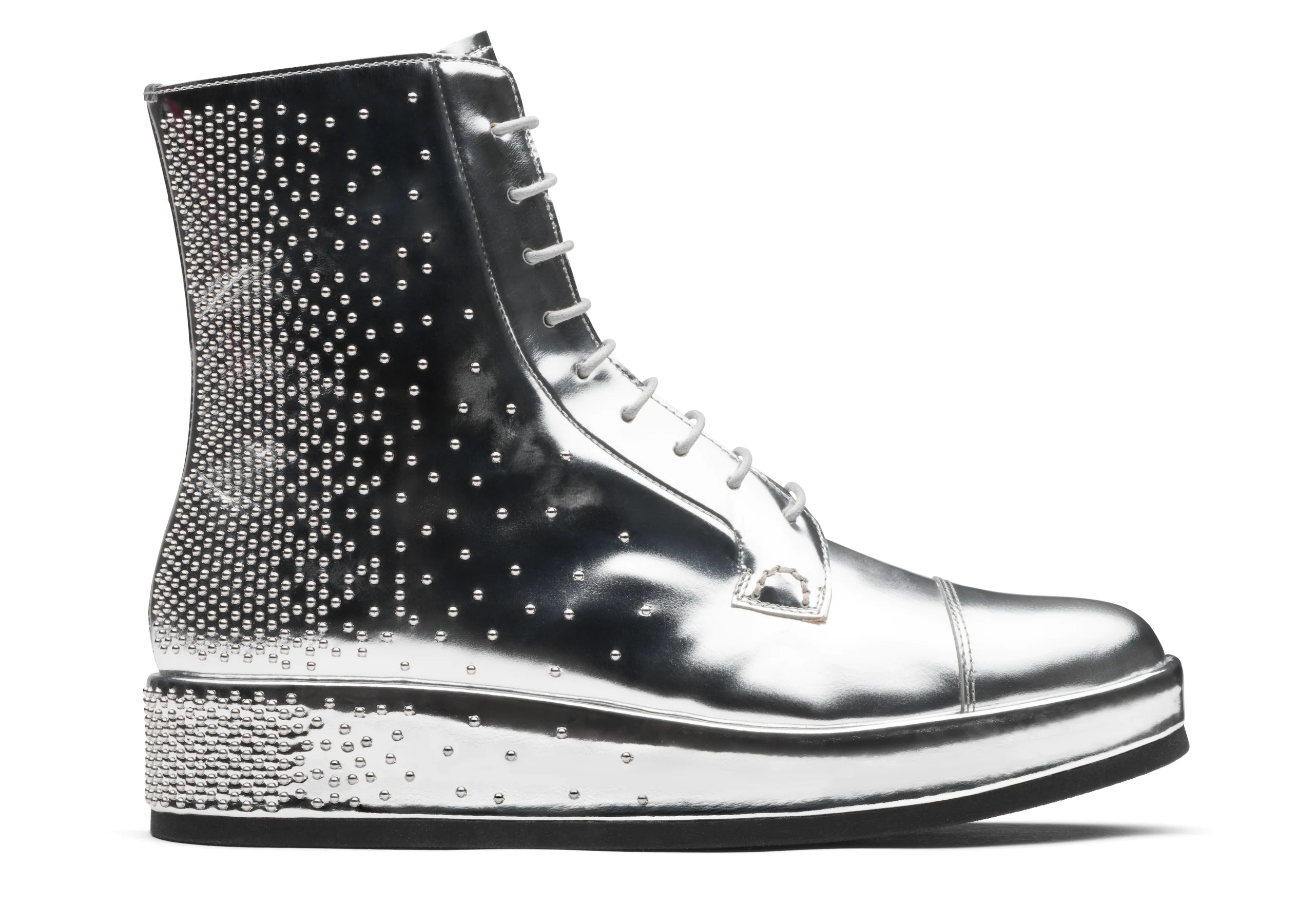 Alexandra k
Mirror Calf Leather Lace-up Boot Stud Silver - 1
