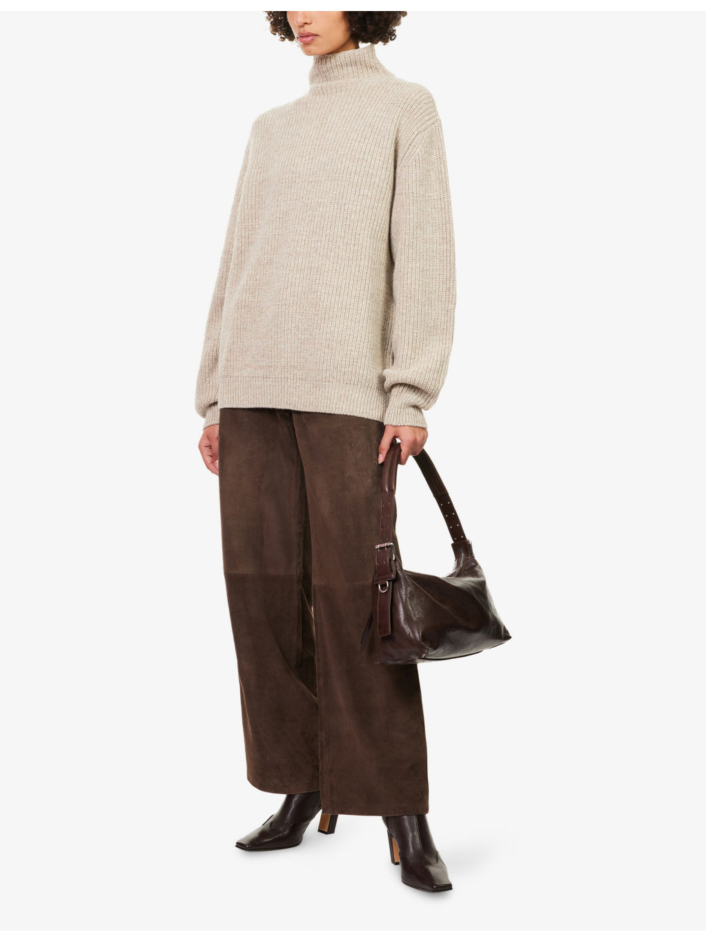 High-Neck Ribbed Wool-Blend Jumper - 2