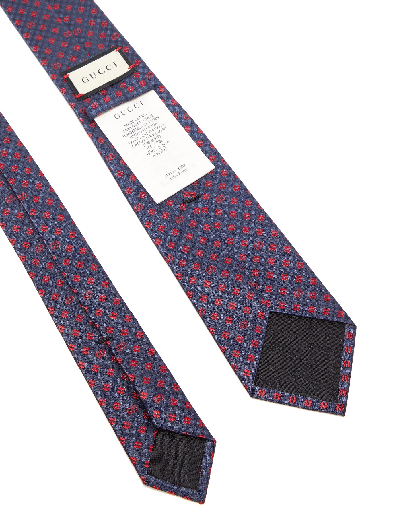 Clover and GG-jacquard silk tie - 3