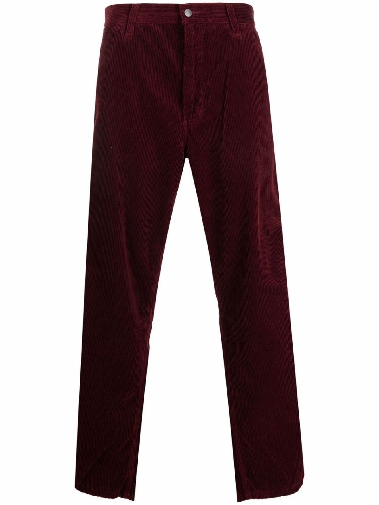 Simple corduroy straight-leg trousers - 1