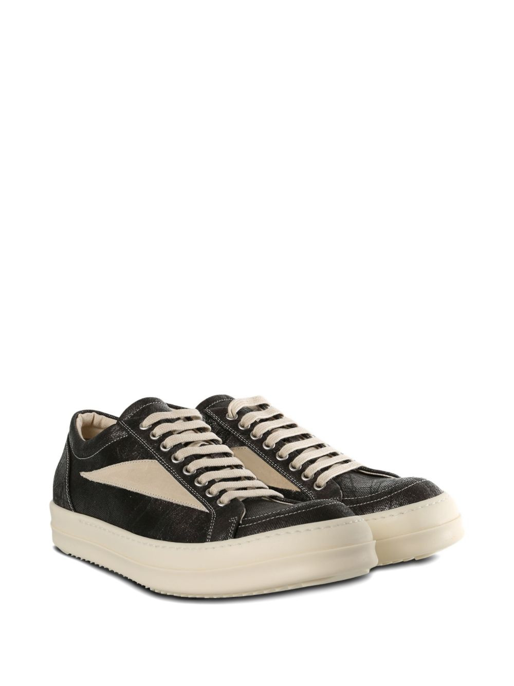 metallic-panel lace-up sneakers - 2