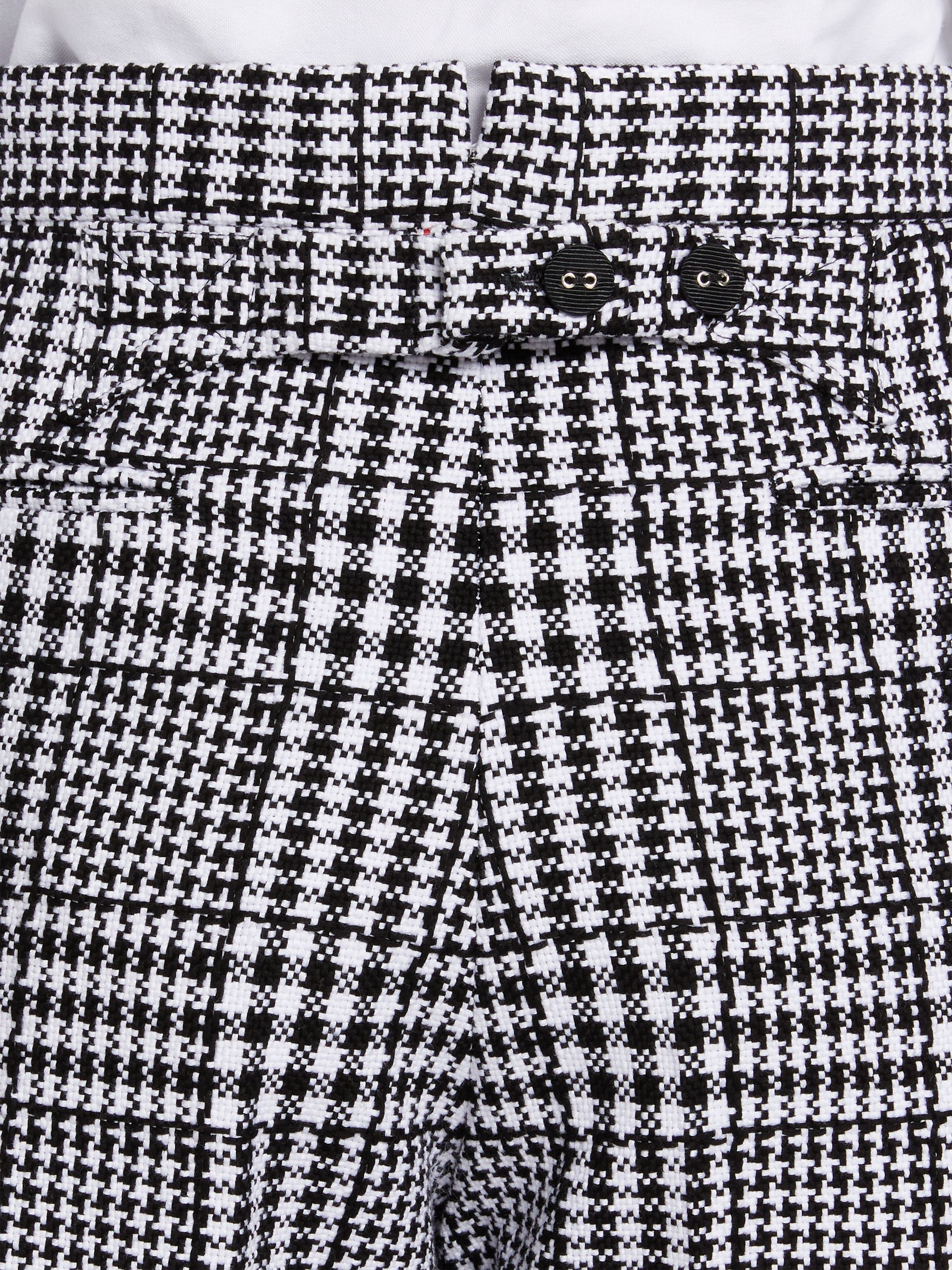 Black and White Large Gingham Summer Tweed Backstrap Bermuda Short - 6
