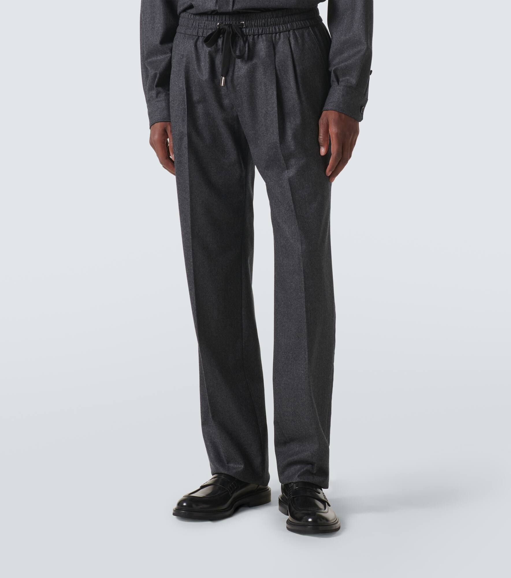 Virgin wool flannel straight pants - 3