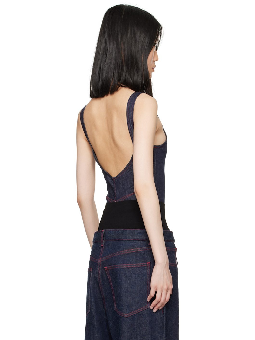 Blue Tank Denim Bodysuit - 3