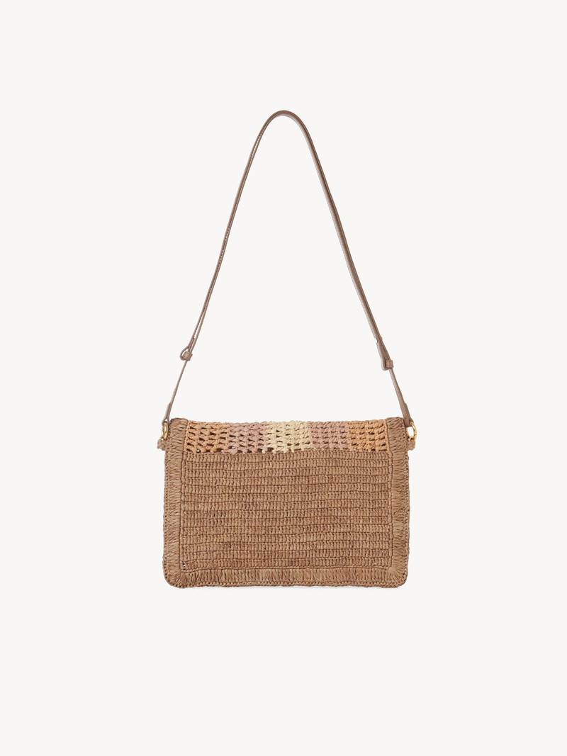 SUMMER BANANA FLAT POUCH WITH STRAP IN RAFFIA 4