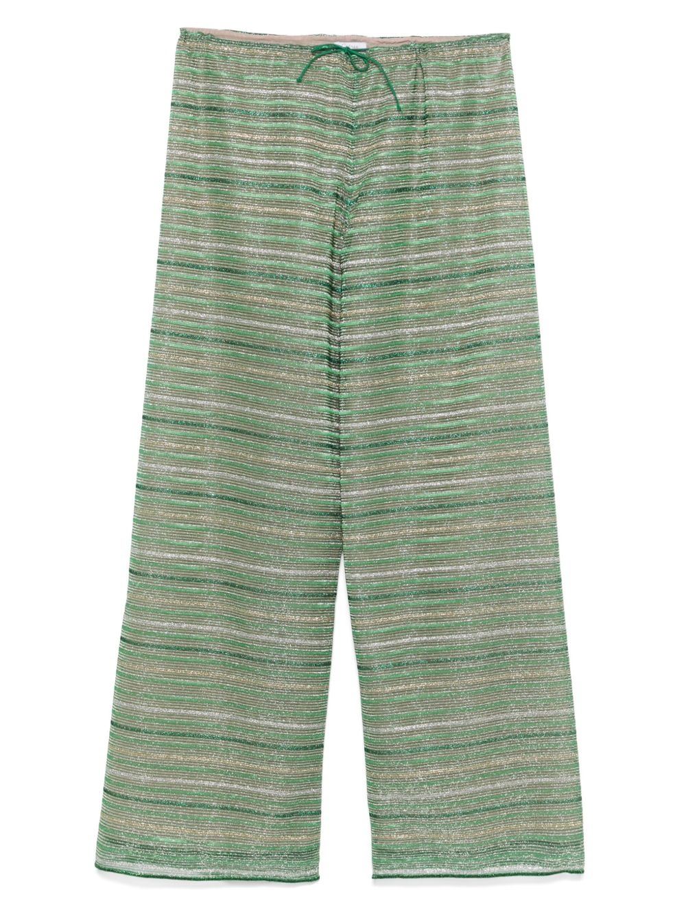 shiny stripes trousers - 1