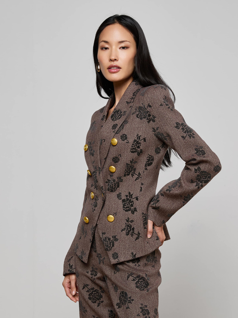 Bethany Flocked Herringbone Blazer 3