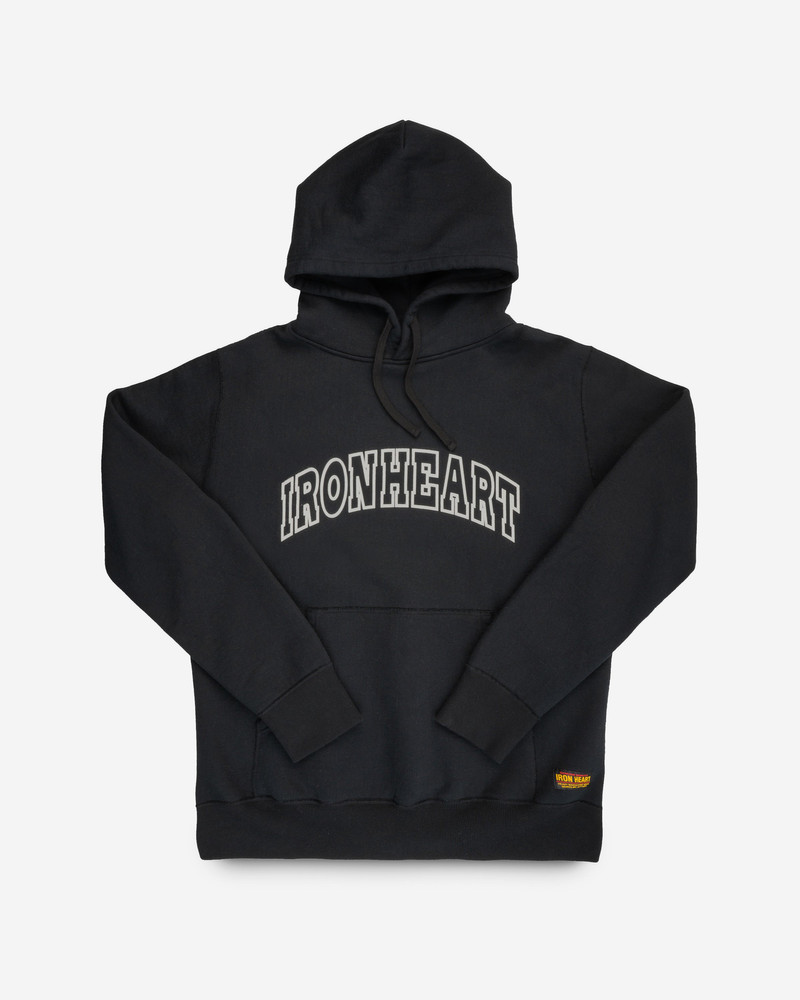 IHSW-79-BLK PRINTED 14OZ ULTRA HEAVYWEIGHT LOOPWHEEL COTTON HOODIE - BLACK 1