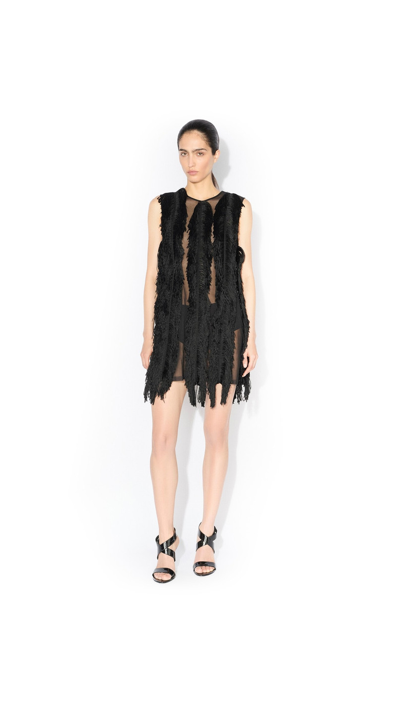SILK KNIT FRINGED DRESS 2