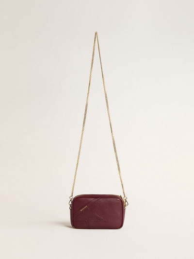 Golden Goose Mini Star Bag in wine-red leather with tone-on-tone star outlook