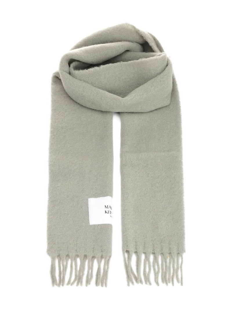 fringed label scarf 1