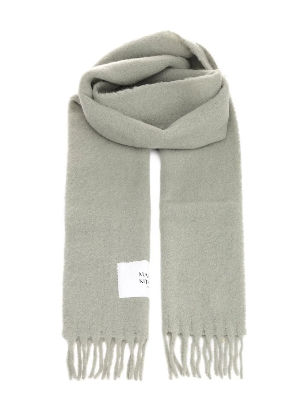 fringed label scarf - 1