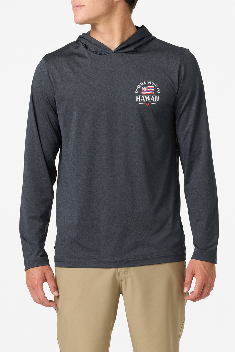 TRVLR UPF Hooded Hawaii Flag Long Sleeve Shirt 3