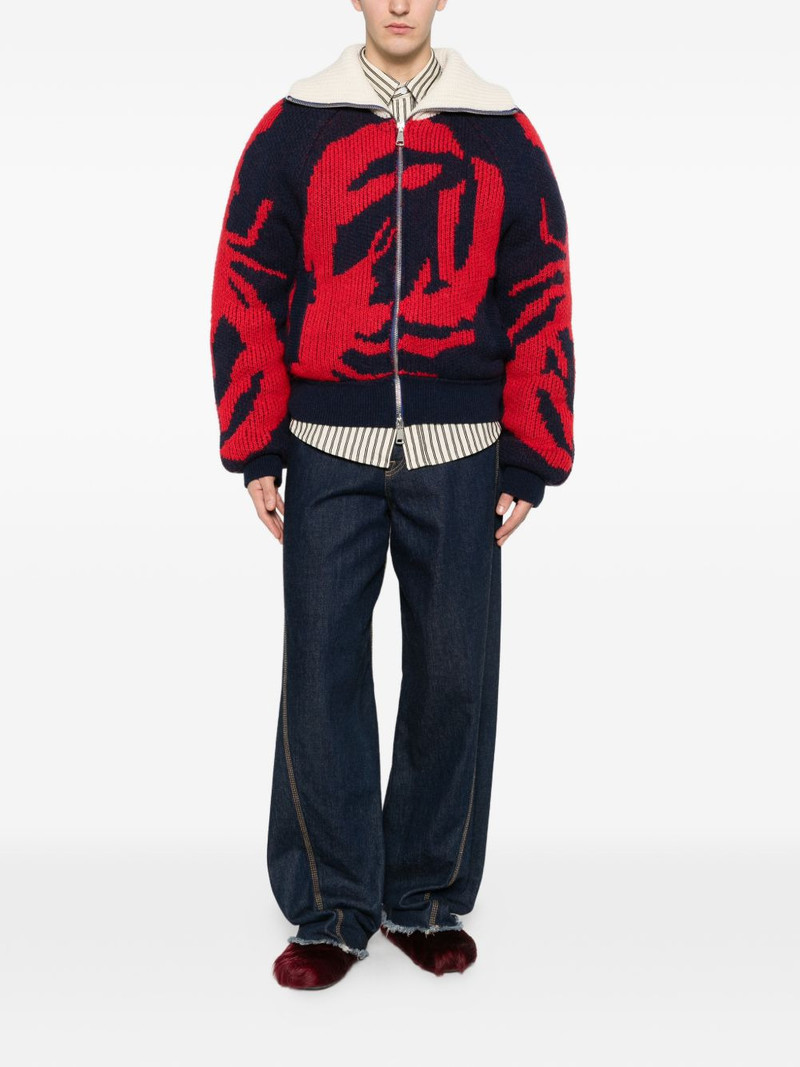 CHARLES JEFFREY LOVERBOY Knitted Zip Puffer Jacket outlook