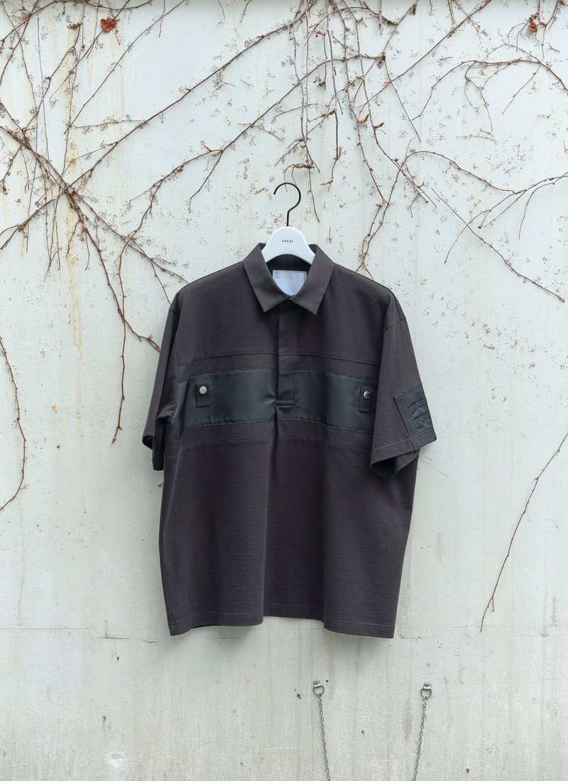 Cotton Jersey x Nylon Twill Polo Shirt 4