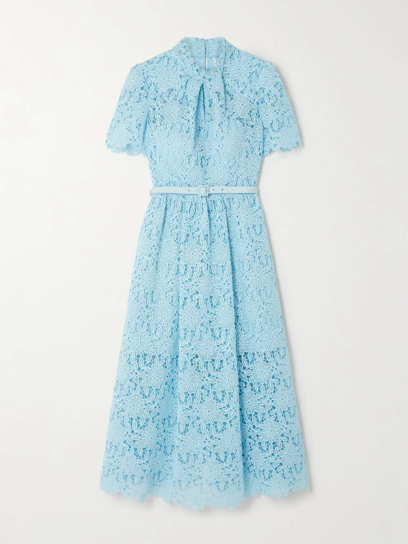 self-portrait Belted guipure lace midi dress | netaporter