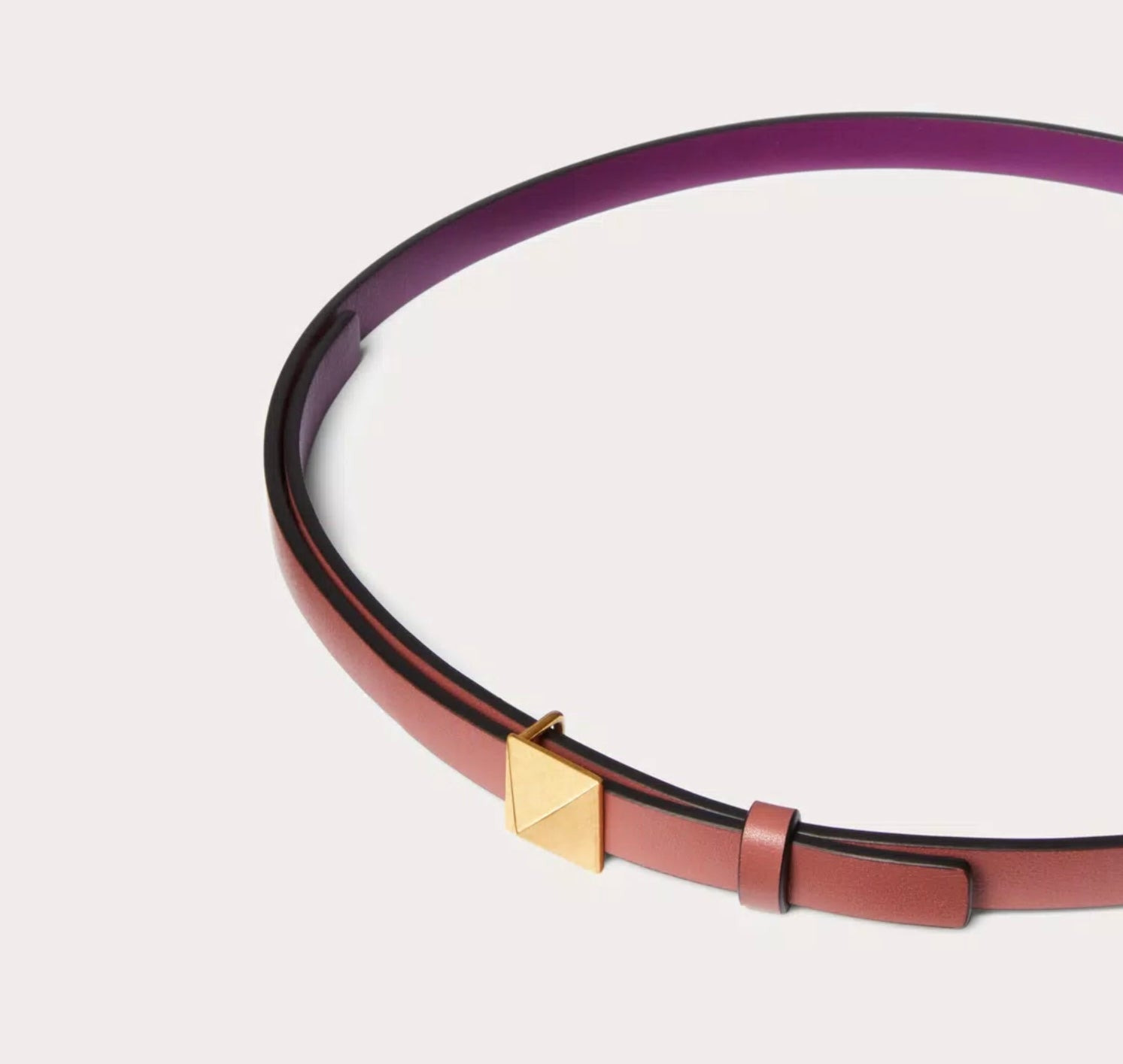Valentino Reversible Valentino Garavani One Stud Belt In Glossy Calfskin 12 Mm - 4