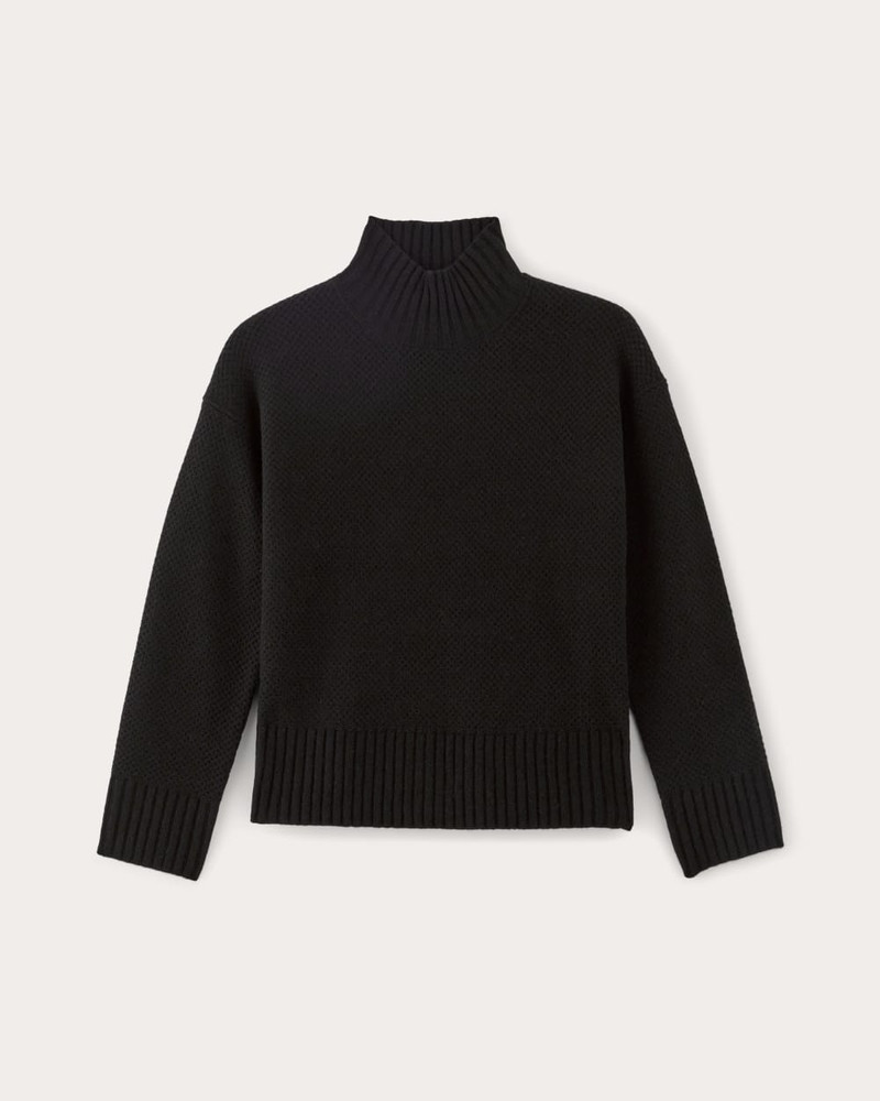 THE HONEYCOMB FUNNEL NECK IN WOOL CASHMERE 1