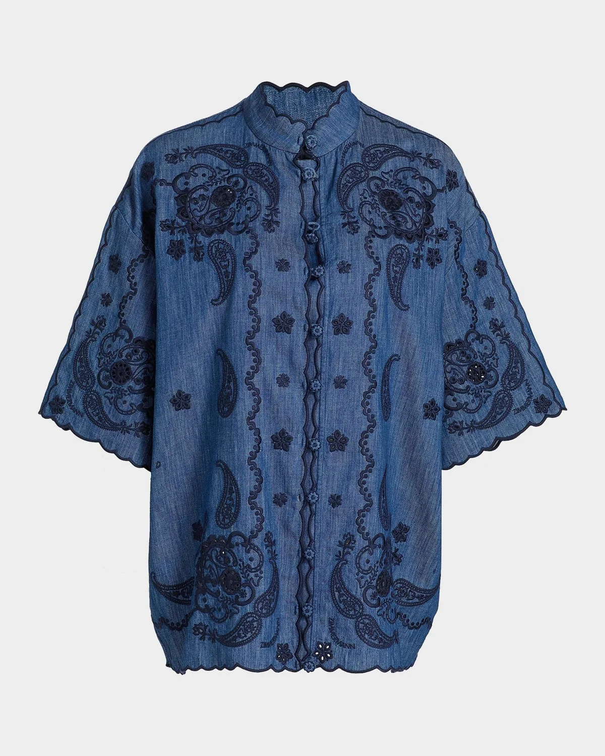 Aster Embroidered Denim Shirt - 1