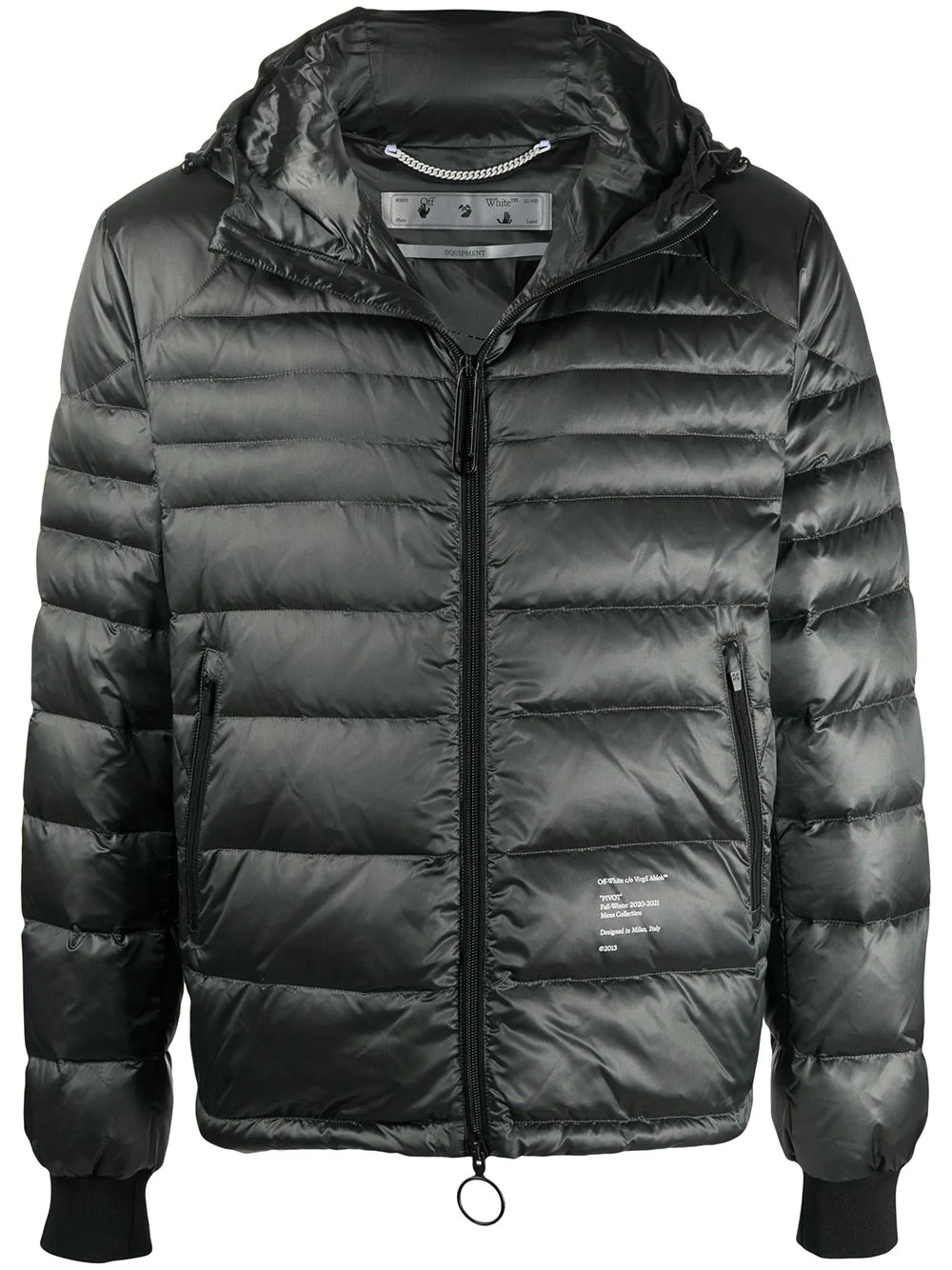 logo-print packable puffer jacket - 1