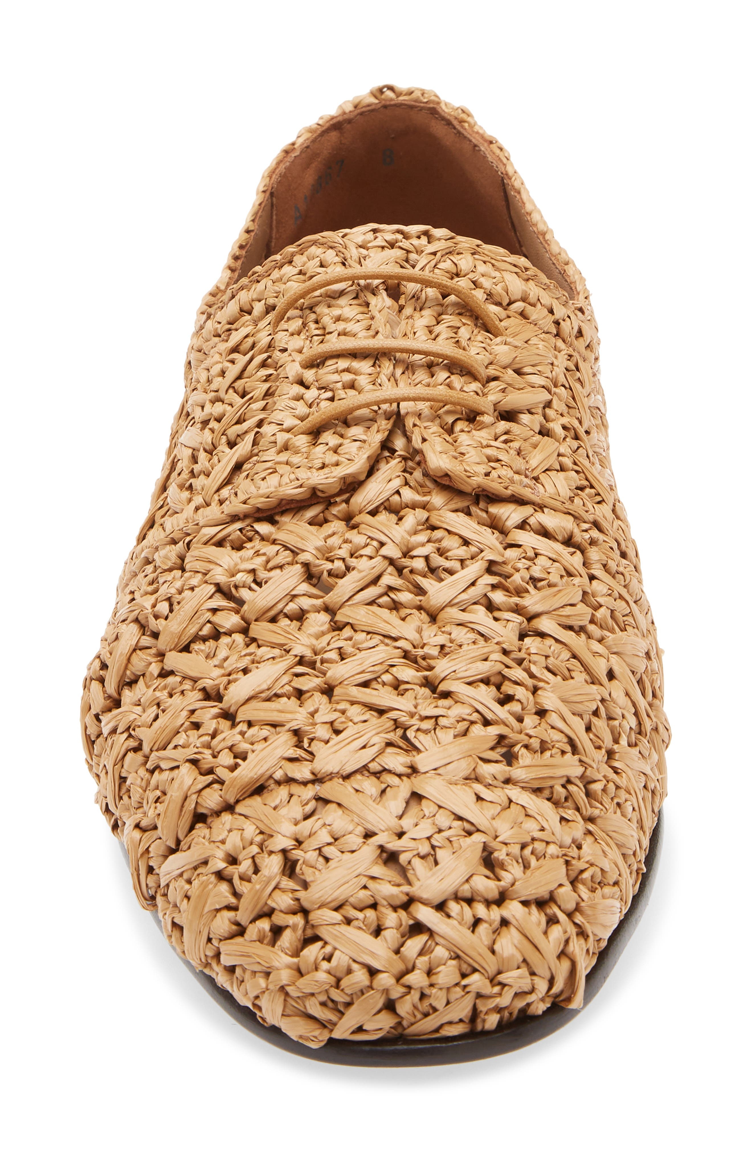 Dolce&Gabbana Raffia Lace-Up Loafer in Naturale/Cammello at Nordstrom - 4