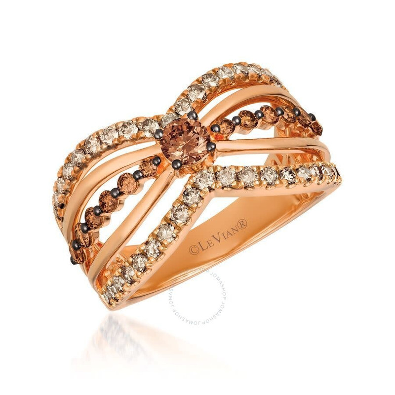 Le Vian Ladies Chocolate Diamonds Rings set in 14K Strawberry Gold - 1