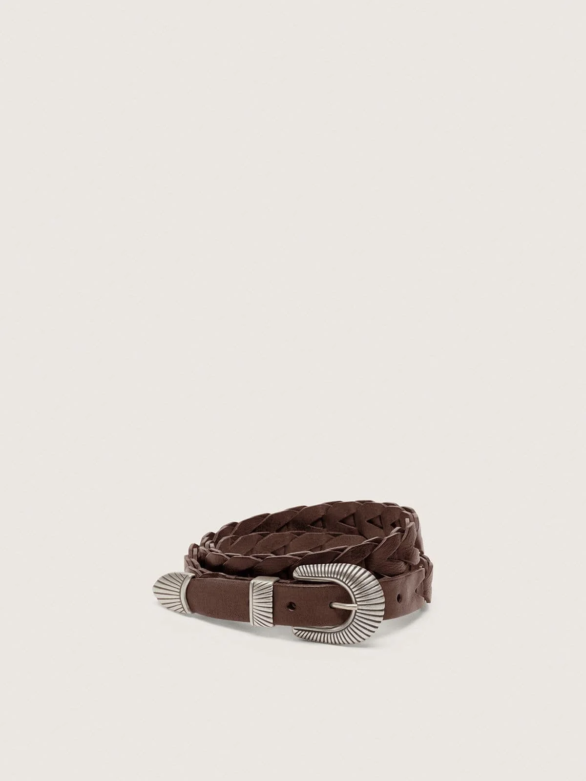 Juno belt in dark brown woven leather - 1