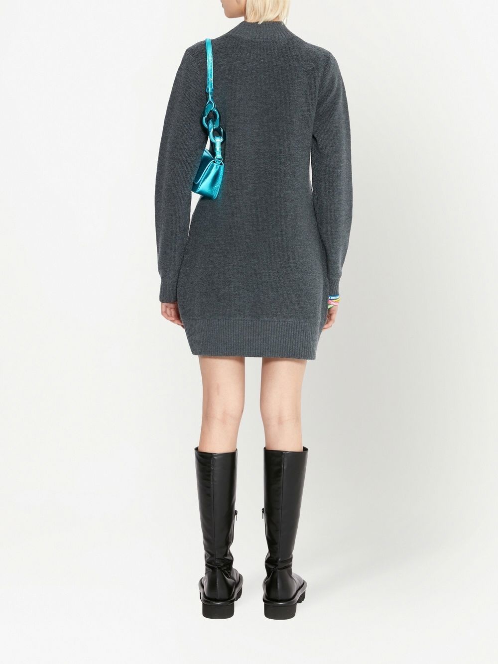 sequins-logo knitted minidress - 4