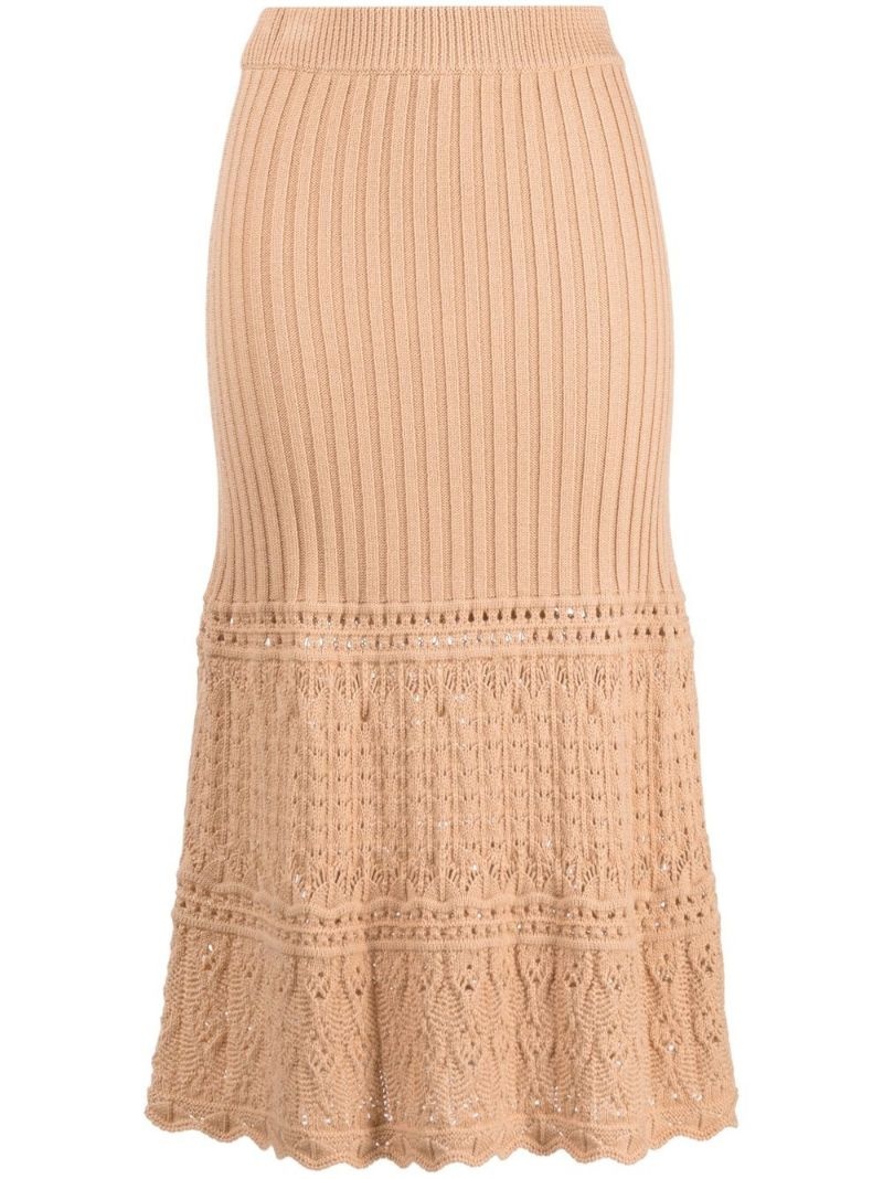 knitted mid-length skirt - 1
